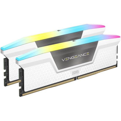 Corsair Vengeance RGB 32GB (2x16GB) DDR5 UDIMM 6400MHz C36 1.35V Desktop Gaming Memory White