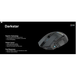 CORSAIR DARKSTAR WIRELESS MMO/MOBA ICUE, 15 Programmable buttons, Sub 1ms Slipstream up to 80hrs with BT. Ultimate Gaming Mouse.