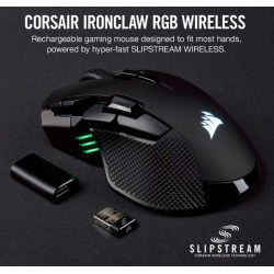 Corsair IRONCLAW RGB Wireless, FPS/MOBA 18,000 DPI,  SLIPSTREAM Corsair Wireless Technology Gaming Mouse