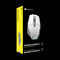 Corsair M65 RGB Ultra Wireless White Tunable FPS Gaming Mouse, CORSAIR MARKSMAN 26,000 DPI Optical Sensor, iCUE Software.