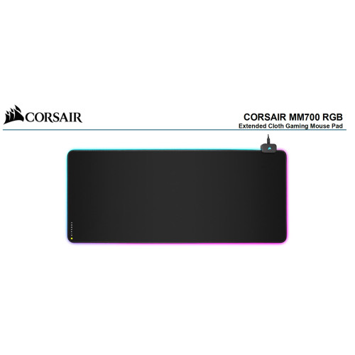 Corsair MM700 RGB POLARIS - ICUE, Dynamic Three Zone RGB, Low friction micro-texture surface for Ultimate Gaming Setup.930mm x 400mm x 4mm Mousemat