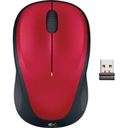 Logitech M235 Wireless Mouse Red Contoured design Glossy Comfort Grip Advanced Optical Tracking 1-year battery life