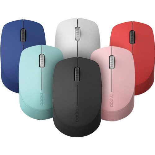 RAPOO M100 2.4GHz  Bluetooth 3 / 4 Quiet Click Wireless Mouse Red - 1300dpi Connects up to 3 Devices, Up to 9 months Battery Life