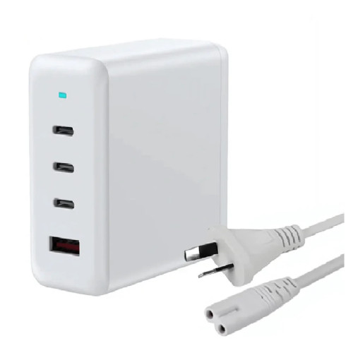 USP 100W Four Port USB-C PD GaN Wall Charger White - Triple USB-C, 1x USB-A, PPS Technology, Inteligent, Charge 4 Devices Simultaneously