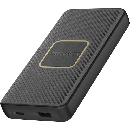 OtterBox Fast Charge Wireless Power Bank 10K mAh - Black (78-80639), Dual Ports (USB-C 18W  USB-A 18W), 10W QI Wireless, 15cm USB-C Cable, Sleek