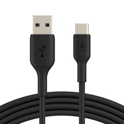 Belkin BoostCharge USB-C to USB-A Cable (2m/6.6ft) - Black (CAB001bt2MBK),12W,480Mbps,8K+ bend,Samsung Galaxy,iPad,MacBook,Google,OPPO,Nokia,2YR