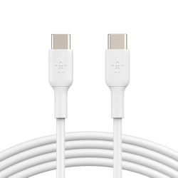 Belkin BoostCharge USB-C to USB-C Cable (1m/3.3ft) - White (CAB003bt1MWH),60W,480Mbps,8K+ bend,Samsung Galaxy,iPad,MacBook,Google,OPPO,Nokia,2YR