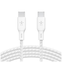 Belkin BoostCharge USB-C to USB-C Cable 100W (2M + 2M) - White (CAB014bt2MWH2PK), 480Mbps,30K+ bend,Samsung Galaxy,iPad,MacBook,Google,OPPO,Nokia,2YR