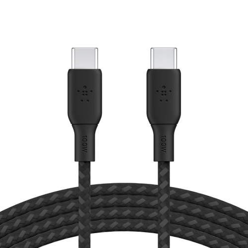 Belkin BoostCharge USB-C to USB-C Cable 3M - Black (CAB014bt3MBK), 100W, 480Mbps,30K bend, Samsung Galaxy,iPad,MacBook,Google,OPPO,Nokia,2YR