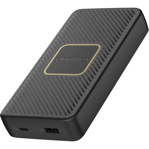 OtterBox Fast Charge Wireless Power Bank 15K mAh - Black (78-80640), Dual Ports (USB-C 18W  USB-A 18W), 10W Qi Wireless, 15cm USB-C Cable, Sleek