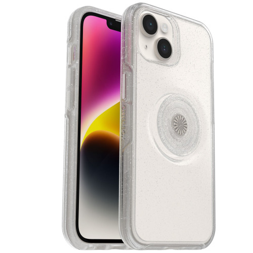 OtterBox Otter + Pop Symmetry Clear Apple iPhone 14 / iPhone 13 Case Stardust Pop(Clear Glitter) - (77-89720),Antimicrobial,DROP+ 3X Military Standard