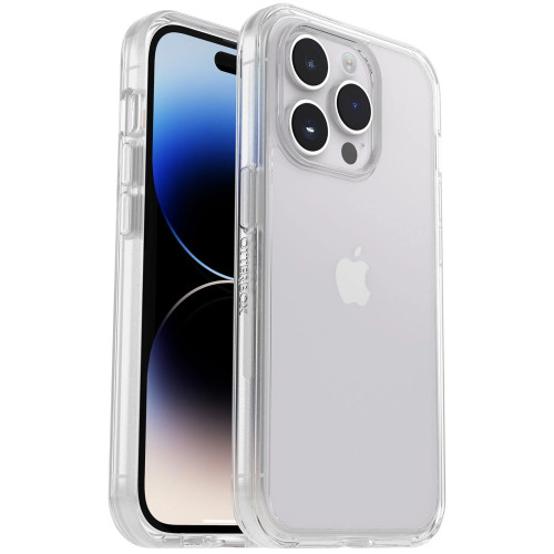 OtterBox Symmetry Clear Apple iPhone 14 Pro Case Clear - (77-88620), Antimicrobial, DROP+ 3X Military Standard, Raised Edges, Ultra-Sleek