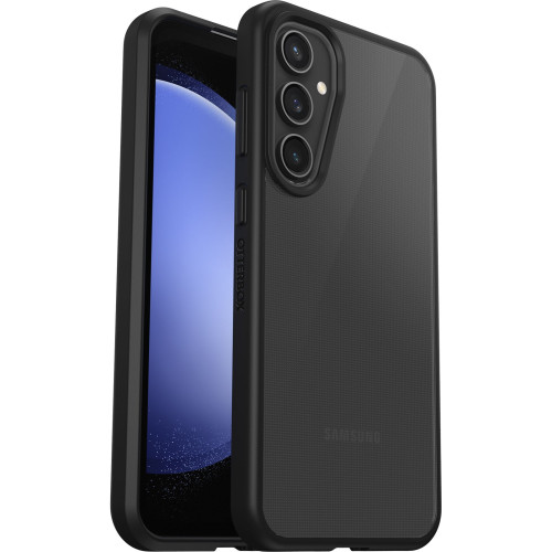 OtterBox React Samsung Galaxy S23 FE Case Black Crystal (Clear/Black) - (77-94251),Antimicrobial,DROP+ Military Standard,Raised Edges,Hard Case