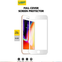 USP Apple iPhone 8 Plus / iPhone 7 Plus White Tempered Glass Screen Protector : Full Coverage, 9H Hardness, Bubble-free, Anti-fingerprint