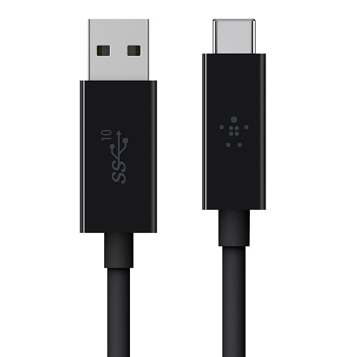 Belkin 3.1 USB-C to USB-A Cable (1m/3.3ft) (USB Type-C) - (F2CU029bt1M-BLK),60W,10Gbps,Thunderbolt 3,Samsung Galaxy,iPad,MacBook,Google,OPPO,Nokia,2YR