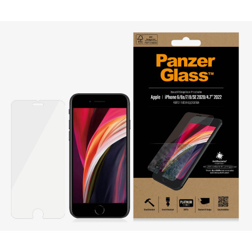 PanzerGlass Apple iPhone SE (3rd  2nd Gen) and iPhone 8/7/6s/6 Screen Protector Standard Fit - (2684), Scratch  Shock Resistant 2YR