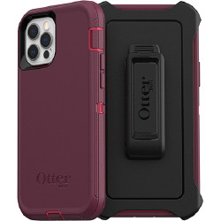 OtterBox Apple iPhone 12 / iPhone 12 Pro Defender Series Case - Berry Potion (Red Purple) (77-65403), 4X Military Standard Drop Protection