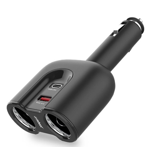 (LS) mbeat® Gorilla Power Dual Port USB-C PD  QC3.0 Car Charger with Cigar Lighter Splitter