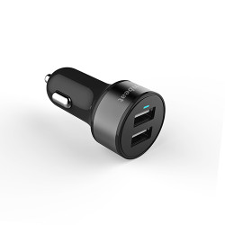 mbeat® Power Dot Pro Dual port 3.4A Rapid Car Charger - 17W/Metallic Design/Fast Charging Mobile Apple iPhone iPad Samsung Galaxy Hauwei HTC Google