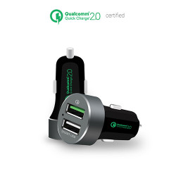 (LS) mbeat® QuickBoost USB 2.0 Dual Port Car Charger - Certified Qualcomm Quick Charge 2.0 technology /Fast Charging/Samsung Galaxy Note Apple iPhone