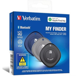 Verbatim 66929 Bluetooth Tracker My Finder Triple Pack - Black, Navy, Grey, IP66, works with Iphone, Ipad, Macbook, Long Life, Bluetooth Apple Find My