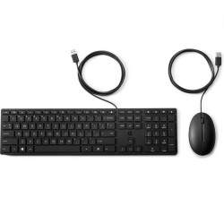 HP 320MK USB Wired Desktop Keyboard Mouse Combo Reduced-sized  Low-Profile Quiet Keys Easy Clean PlugPlay for Notebook Desktop PC