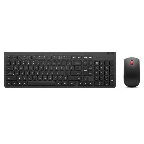 Lenovo Essential Wireless Combo Keyboard  Mouse Gen2 Low Profile Adjustable Tilt Leg Spill Resistant 1600DPI 3 buttons Optical Sensor 18mths Battery