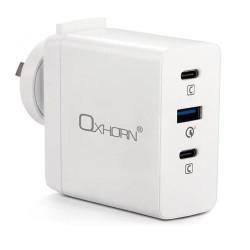 Oxhorn 100W USB GaN Type-C fast Charger, 2x USB-C, 1x USB-A Fast Charger