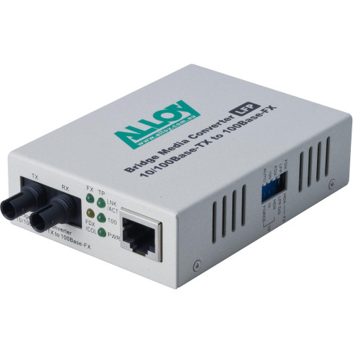 Alloy FCR200ST 10/100Base-TX to 100Base-FX Multimode Fibre (ST) Converter with LFP via FEF or FM. 2Km