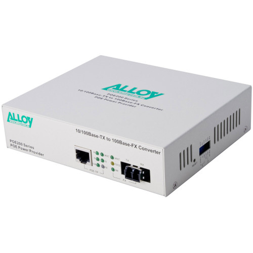 Alloy POE200LC 10/100Base-TX to 100Base-FX Multimode Fibre (LC) Converter, provides PoE power (RJ-45). 2km