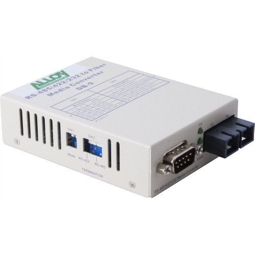 Alloy SCR460SC-1 RS-232/422/485 Serial DB-9 to Multimode Fibre Converter. Max. range 2Km