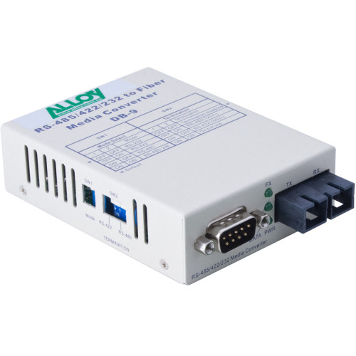 Alloy SCR460SC-3 RS-232/422/485 Serial DB-9 to Single Mode Fibre Converter. Max. range 20Km