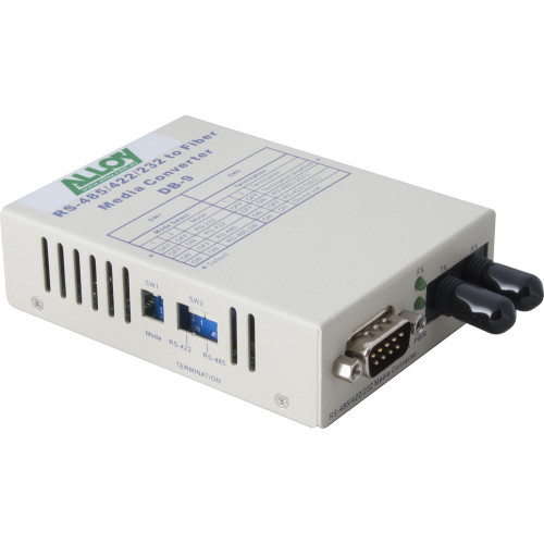 Alloy SCR460ST-1  RS-232/422/485 Serial DB-9 to Multimode Fibre Converter. Max. range 2Km