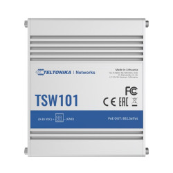 Teltonika TSW101 - Automotive PoE+ Switch, 4x PoE Ports, 5 x Gigabit Ethernet ports with speeds of up to 1000 Mbps - PSU excluded (PR3PRAU6)