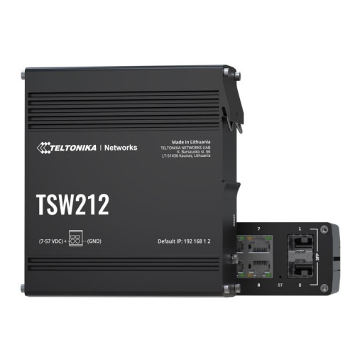 Teltonika TSW212 L2 Managed Switch, 2 SFP ports, 8 Gigabit Ethernet ports