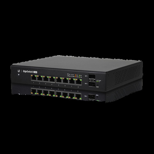 Ubiquiti EdgeSwitch 8 PoE, ES-8-150W, 8 GbE RJ45 ports with 24V passive PoE, 2 SFP ports, 150W total PoE availability