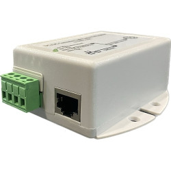 Tycon Power 10-36VDC Wire Terminal IN, 48V 16.8W OUT, DC to DC Converter and 802.3af Mode B POE Inserter, Shielded and Surge Protected