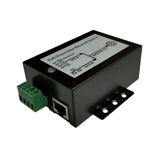 Tycon Power 10-36VDC Wire Terminal IN, 48V 16.8W OUT, DC to DC Converter and 802.3af Mode B Gigabit POE Inserter