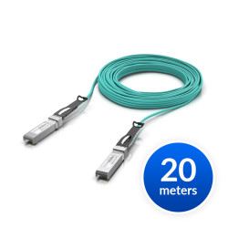 Ubiquiti 25 Gbps Long-Range Direct Attach Cable, UACC-AOC-SFP28-20M, Long-range SFP28, 20m Length, Support 25/10/1 Gbps, PVC Cable Jacket, Aqua Color