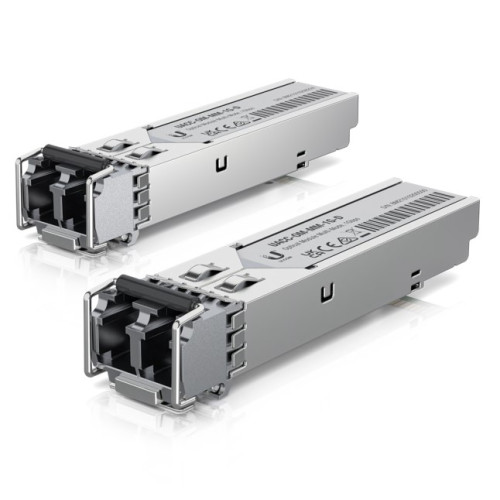 Ubiquiti UFiber SFP Multi-Mode Fiber Module, UACC-OM-MM-1G-D-2, 2-Pack, 1.25 Gbps throughput, 1.25 Gbps throughput, Supports connections up to 550 m