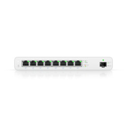 Ubiquiti UISP Switch, 8-Port GbE Switch w/ 27V Passive PoE, For MicroPoP Applications, 110W PoE Budget, Fanless, Layer 2 Switching,