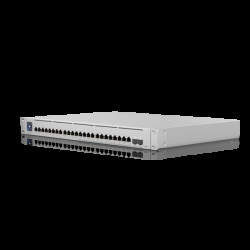 Ubiquiti UniFi Network, Switch, USW-Enterprise-24-PoE, 24-Port, POE400W, (12)1GbERJ45 Ports, (12)2.5GbERJ45 Ports,(2)10GSFP+ Ports, Layer 3,Rack Mount