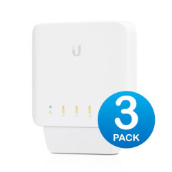 Ubiquiti UniFi Network, Switch, USW-Flex, 5-Port, POE 46W, (4) GbE PoE+ Ports, (1) GbE PoE++ Input, Layer2, Wall Mount, 3-Pack