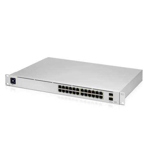 Ubiquiti UniFi Network, Switch, UniFi Network, USW-Pro-24, 24-Port, No POE, (24) GbE RJ45 Ports, (2)1/10G SFP+ Ports, Layer 3, Rack Mount