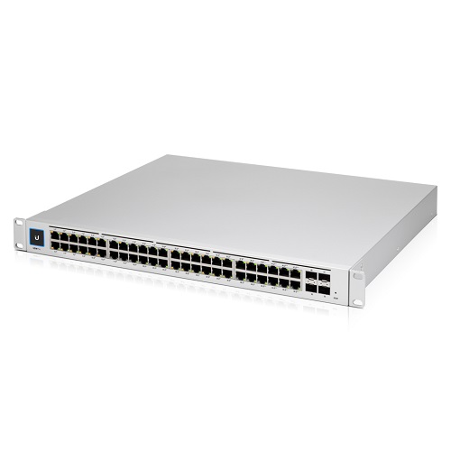 Ubiquiti UniFi Network, Switch, USW-Pro-48-POE, 48-Port, POE 600W, (40) GbE PoE+,(8) GbE PoE++ Ports, (4) 10G SFP+ Ports, Layer 3, Rack Mount