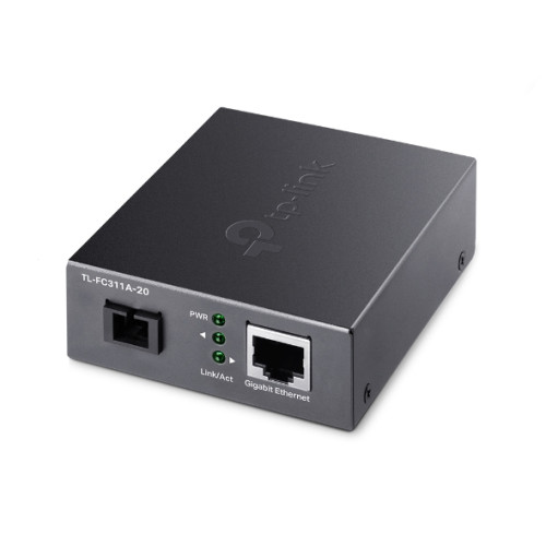 TP-Link TL-FC311A-20 Gigabit WDM Media Converter - IEEE 802.3u 1550nm 20KM 9/125 µm Single-Mode Fiber (Compatible with TL-FC311B-20)