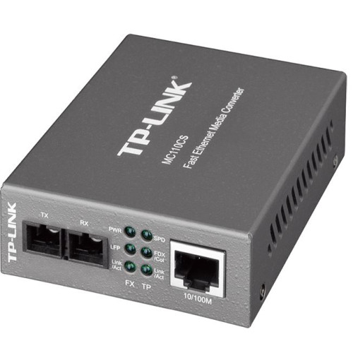 TP-Link MC110CS 10/100Mbps Single-Mode Media Converter Convert 100BASE-FX Fiber to 100Base-TX Copper Media Extends Fiber Distance Up To 20km