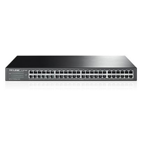 TP-Link TL-SF1048 48-Port 10/100Mbps Rackmount Switch energy-efficient Supports MAC 19-inch rack-mountable steel case 100% Data filtering