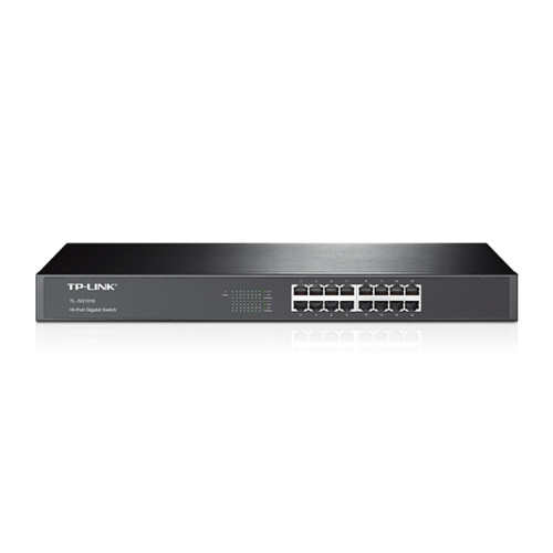 TP-Link TL-SG1016D 16-Port Gigabit Desktop/Rackmount Unmanaged Switch energy-efficient Supports MAC Plug  play 32Gbps Switching Capacity