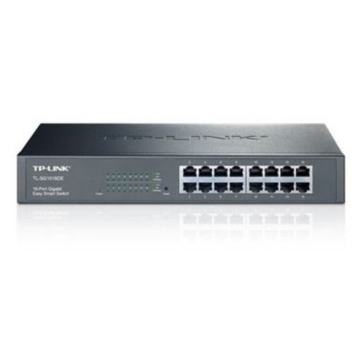 TP-Link TL-SG1016DE 16-Port Gigabit Easy Smart Switch network monitoring, traffic prioritization and VLAN features Web-based user interface